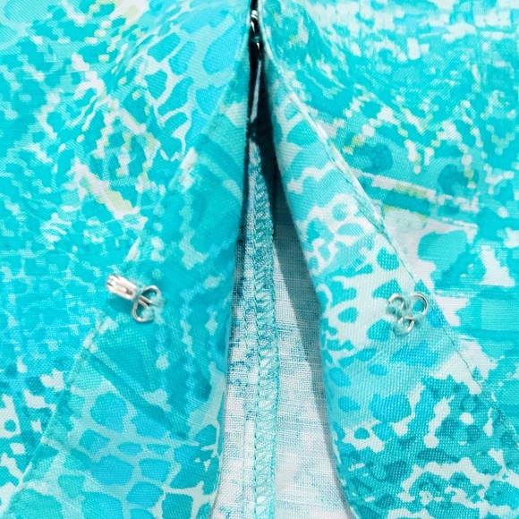 Ruby Rd. Womens Size 16 Aqua Blue Embellished Neckline Linen Blend Blouse/jacket - Picture 6 of 12